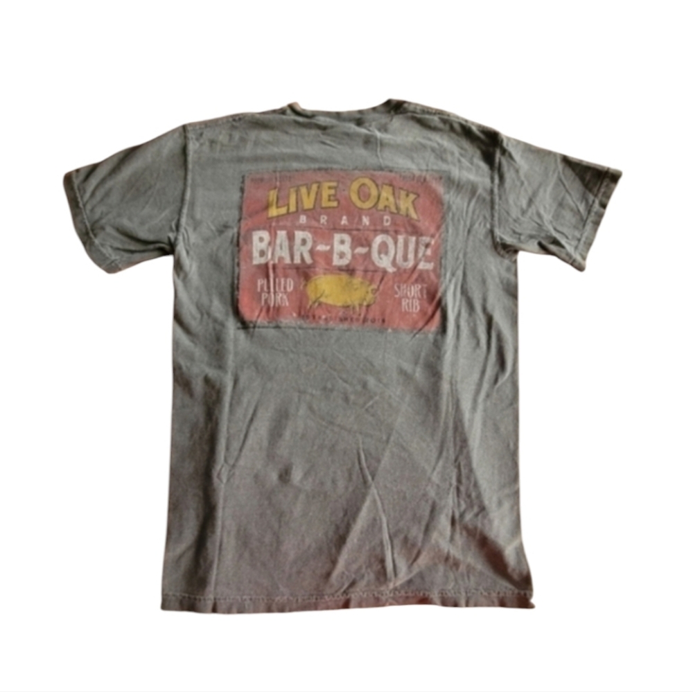 Comfort Colors Live Oak Brand BBQ Gray Red Hog Short Sleeve Tee Size Small